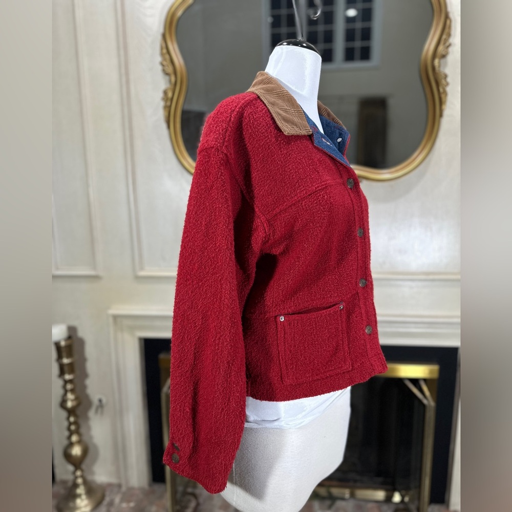Roughrider by Circle T Vintage Sherpa Western Jacket Red 90s Heritage Ranch - Picture 7 of 9